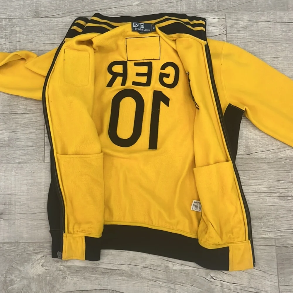 Polo Ralph Lauren Men's Yellow and Black Sweatshirt Germany Flag Size: M Vintage